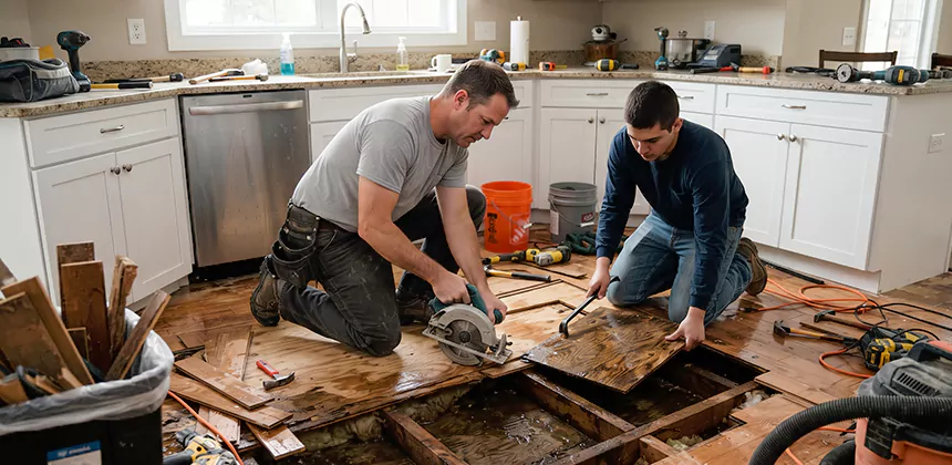 Kitchen Floor Water Damage Repair in Fort Collins